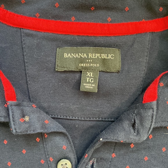 Dark Navy with Red Pattern Banana Republic Polo - Picture 2 of 3